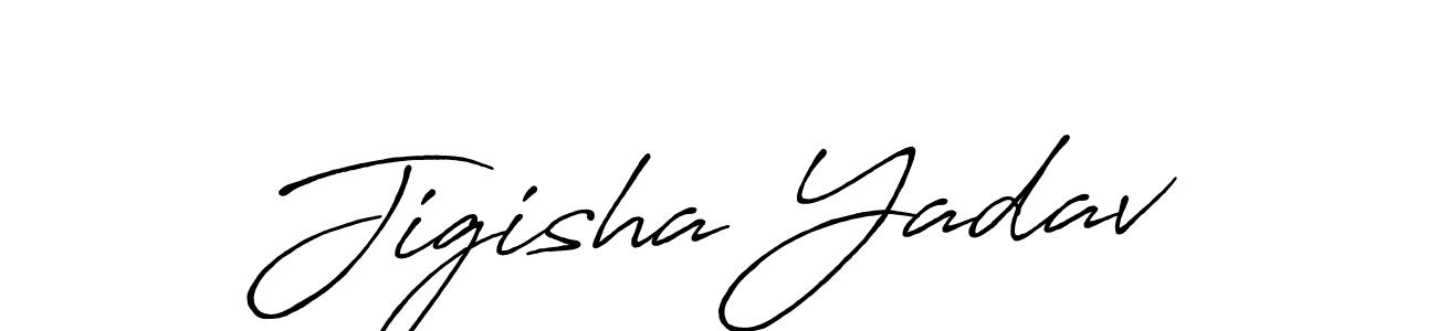 Use a signature maker to create a handwritten signature online. With this signature software, you can design (Antro_Vectra_Bolder) your own signature for name Jigisha Yadav. Jigisha Yadav signature style 7 images and pictures png