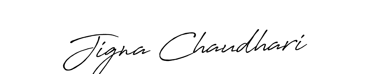 Jigna Chaudhari stylish signature style. Best Handwritten Sign (Antro_Vectra_Bolder) for my name. Handwritten Signature Collection Ideas for my name Jigna Chaudhari. Jigna Chaudhari signature style 7 images and pictures png