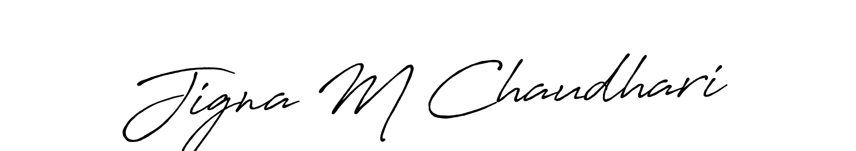 Also we have Jigna M Chaudhari name is the best signature style. Create professional handwritten signature collection using Antro_Vectra_Bolder autograph style. Jigna M Chaudhari signature style 7 images and pictures png