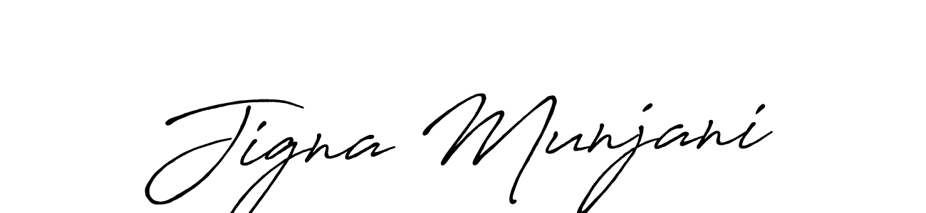 Also we have Jigna Munjani name is the best signature style. Create professional handwritten signature collection using Antro_Vectra_Bolder autograph style. Jigna Munjani signature style 7 images and pictures png