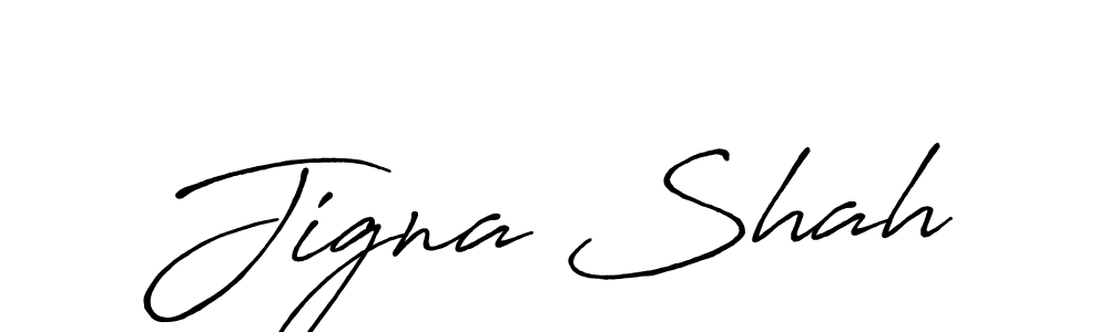 Jigna Shah stylish signature style. Best Handwritten Sign (Antro_Vectra_Bolder) for my name. Handwritten Signature Collection Ideas for my name Jigna Shah. Jigna Shah signature style 7 images and pictures png