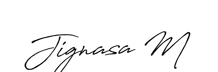 Use a signature maker to create a handwritten signature online. With this signature software, you can design (Antro_Vectra_Bolder) your own signature for name Jignasa M. Jignasa M signature style 7 images and pictures png