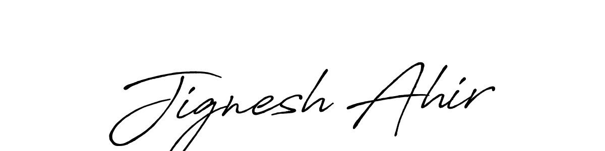 The best way (Antro_Vectra_Bolder) to make a short signature is to pick only two or three words in your name. The name Jignesh Ahir include a total of six letters. For converting this name. Jignesh Ahir signature style 7 images and pictures png