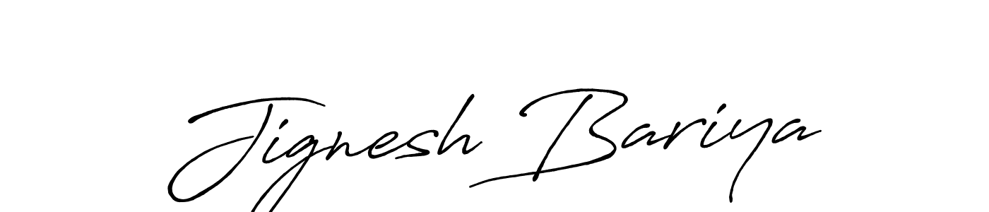 Create a beautiful signature design for name Jignesh Bariya. With this signature (Antro_Vectra_Bolder) fonts, you can make a handwritten signature for free. Jignesh Bariya signature style 7 images and pictures png