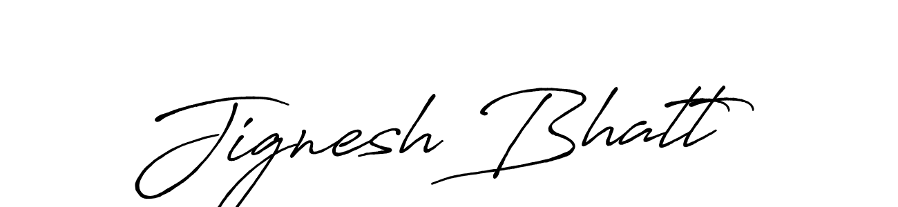 Design your own signature with our free online signature maker. With this signature software, you can create a handwritten (Antro_Vectra_Bolder) signature for name Jignesh Bhatt. Jignesh Bhatt signature style 7 images and pictures png