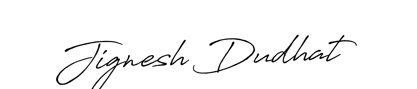 Design your own signature with our free online signature maker. With this signature software, you can create a handwritten (Antro_Vectra_Bolder) signature for name Jignesh Dudhat. Jignesh Dudhat signature style 7 images and pictures png