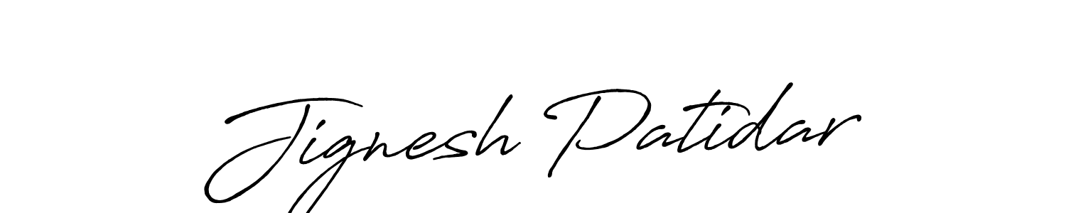 How to make Jignesh Patidar name signature. Use Antro_Vectra_Bolder style for creating short signs online. This is the latest handwritten sign. Jignesh Patidar signature style 7 images and pictures png