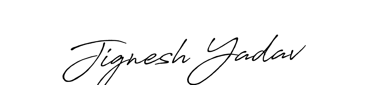 Create a beautiful signature design for name Jignesh Yadav. With this signature (Antro_Vectra_Bolder) fonts, you can make a handwritten signature for free. Jignesh Yadav signature style 7 images and pictures png