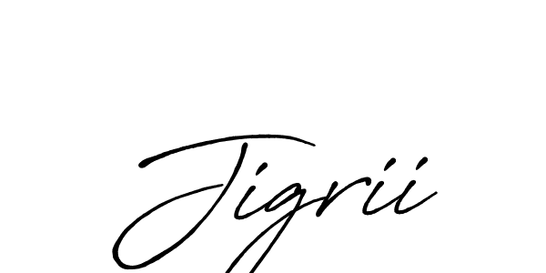 Make a beautiful signature design for name Jigrii. With this signature (Antro_Vectra_Bolder) style, you can create a handwritten signature for free. Jigrii signature style 7 images and pictures png