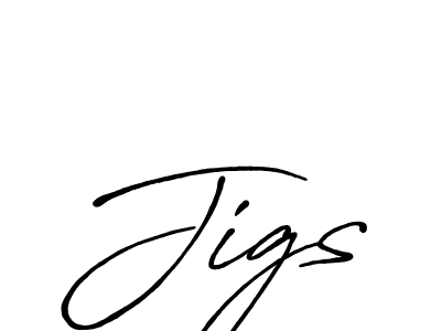 Use a signature maker to create a handwritten signature online. With this signature software, you can design (Antro_Vectra_Bolder) your own signature for name Jigs. Jigs signature style 7 images and pictures png