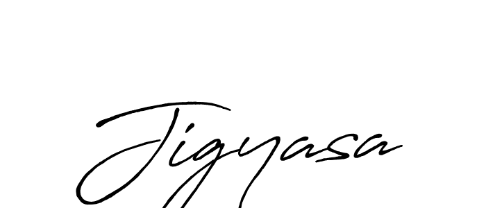 Make a beautiful signature design for name Jigyasa. With this signature (Antro_Vectra_Bolder) style, you can create a handwritten signature for free. Jigyasa signature style 7 images and pictures png