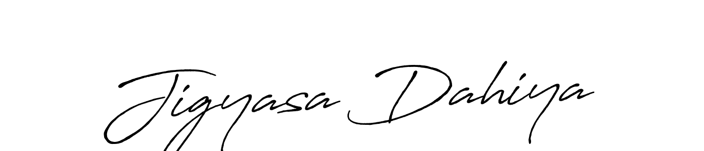 Make a beautiful signature design for name Jigyasa Dahiya. With this signature (Antro_Vectra_Bolder) style, you can create a handwritten signature for free. Jigyasa Dahiya signature style 7 images and pictures png