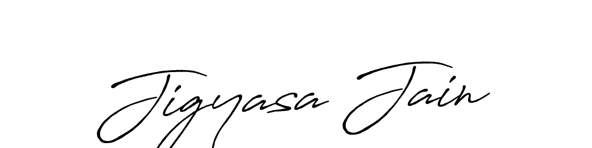 Also we have Jigyasa Jain name is the best signature style. Create professional handwritten signature collection using Antro_Vectra_Bolder autograph style. Jigyasa Jain signature style 7 images and pictures png