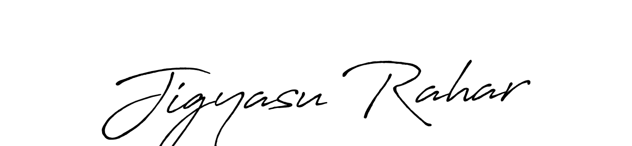 Jigyasu Rahar stylish signature style. Best Handwritten Sign (Antro_Vectra_Bolder) for my name. Handwritten Signature Collection Ideas for my name Jigyasu Rahar. Jigyasu Rahar signature style 7 images and pictures png