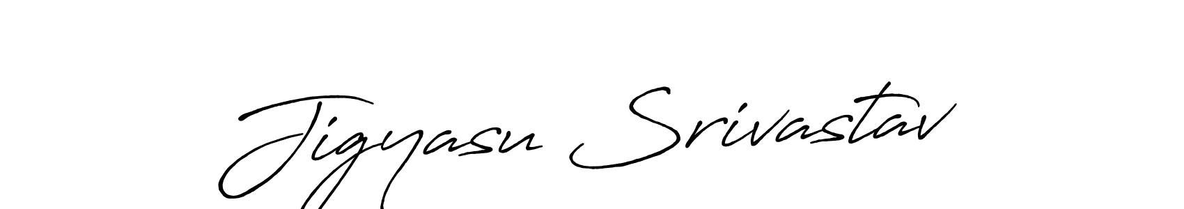 Make a beautiful signature design for name Jigyasu Srivastav. With this signature (Antro_Vectra_Bolder) style, you can create a handwritten signature for free. Jigyasu Srivastav signature style 7 images and pictures png