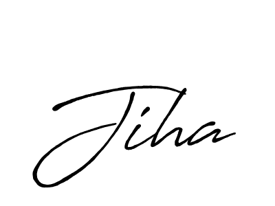 Jiha stylish signature style. Best Handwritten Sign (Antro_Vectra_Bolder) for my name. Handwritten Signature Collection Ideas for my name Jiha. Jiha signature style 7 images and pictures png