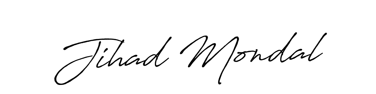 The best way (Antro_Vectra_Bolder) to make a short signature is to pick only two or three words in your name. The name Jihad Mondal include a total of six letters. For converting this name. Jihad Mondal signature style 7 images and pictures png