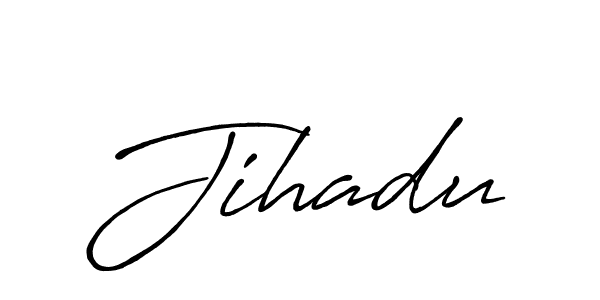 Make a beautiful signature design for name Jihadu. With this signature (Antro_Vectra_Bolder) style, you can create a handwritten signature for free. Jihadu signature style 7 images and pictures png