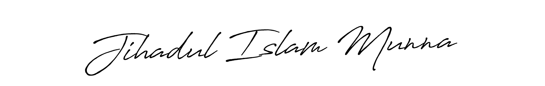The best way (Antro_Vectra_Bolder) to make a short signature is to pick only two or three words in your name. The name Jihadul Islam Munna include a total of six letters. For converting this name. Jihadul Islam Munna signature style 7 images and pictures png
