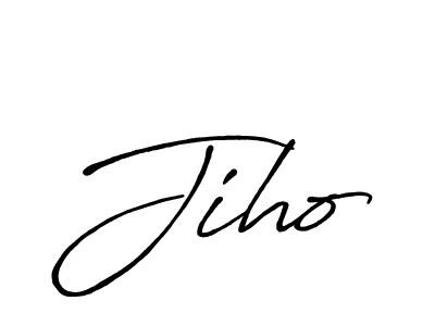 How to make Jiho signature? Antro_Vectra_Bolder is a professional autograph style. Create handwritten signature for Jiho name. Jiho signature style 7 images and pictures png