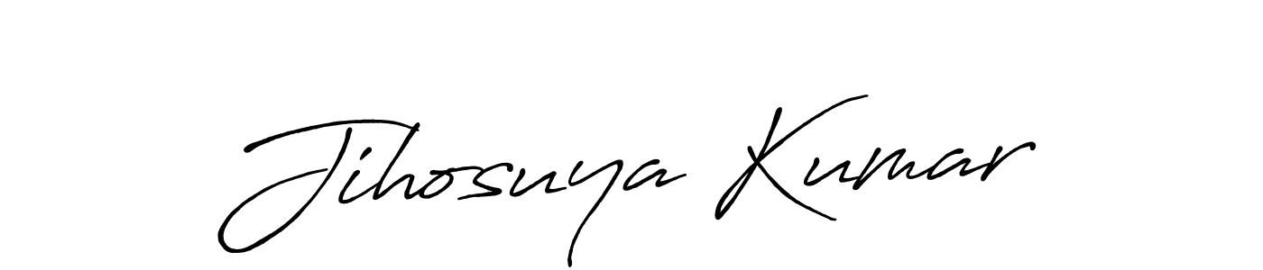 The best way (Antro_Vectra_Bolder) to make a short signature is to pick only two or three words in your name. The name Jihosuya Kumar include a total of six letters. For converting this name. Jihosuya Kumar signature style 7 images and pictures png