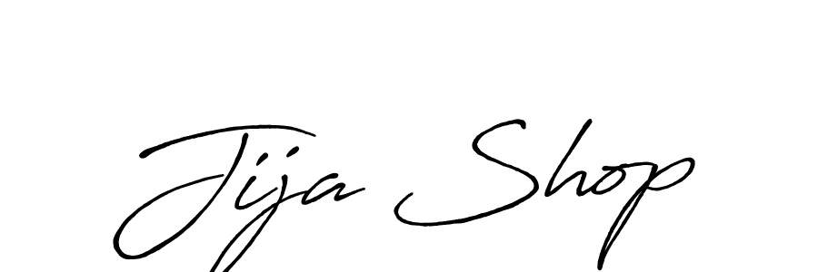 Use a signature maker to create a handwritten signature online. With this signature software, you can design (Antro_Vectra_Bolder) your own signature for name Jija Shop. Jija Shop signature style 7 images and pictures png