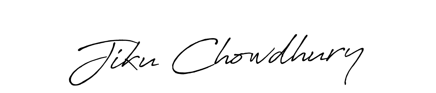 Create a beautiful signature design for name Jiku Chowdhury. With this signature (Antro_Vectra_Bolder) fonts, you can make a handwritten signature for free. Jiku Chowdhury signature style 7 images and pictures png