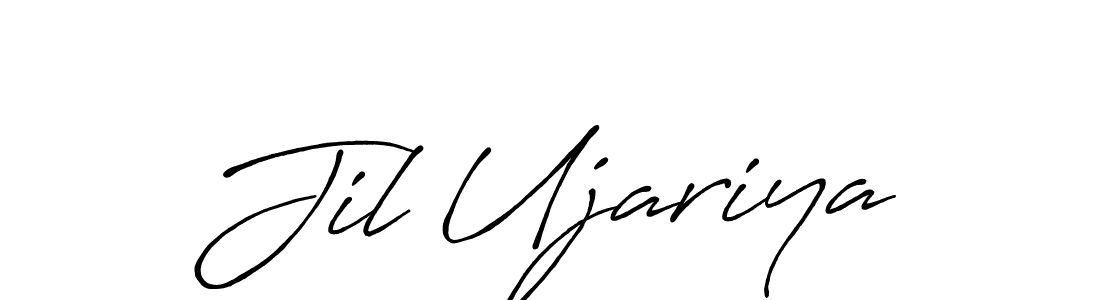 Make a beautiful signature design for name Jil Ujariya. With this signature (Antro_Vectra_Bolder) style, you can create a handwritten signature for free. Jil Ujariya signature style 7 images and pictures png