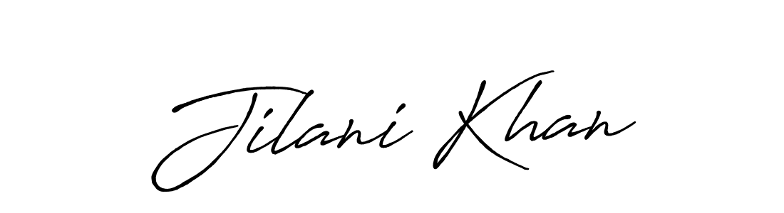 Make a beautiful signature design for name Jilani Khan. With this signature (Antro_Vectra_Bolder) style, you can create a handwritten signature for free. Jilani Khan signature style 7 images and pictures png