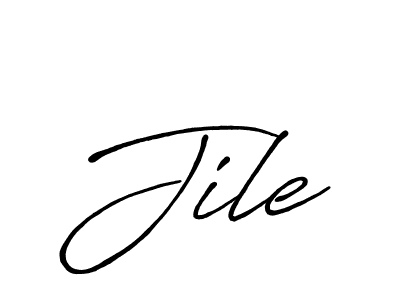 Jile stylish signature style. Best Handwritten Sign (Antro_Vectra_Bolder) for my name. Handwritten Signature Collection Ideas for my name Jile. Jile signature style 7 images and pictures png