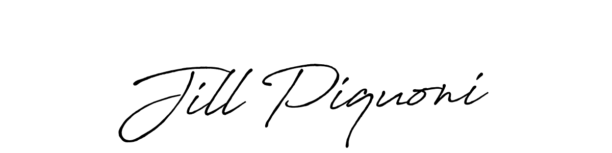 How to make Jill Piquoni name signature. Use Antro_Vectra_Bolder style for creating short signs online. This is the latest handwritten sign. Jill Piquoni signature style 7 images and pictures png