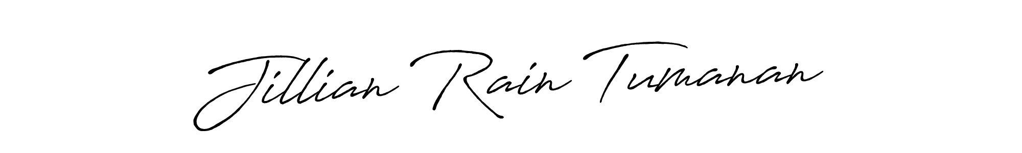 How to make Jillian Rain Tumanan name signature. Use Antro_Vectra_Bolder style for creating short signs online. This is the latest handwritten sign. Jillian Rain Tumanan signature style 7 images and pictures png