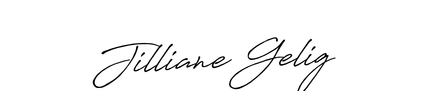 Make a beautiful signature design for name Jilliane Gelig. With this signature (Antro_Vectra_Bolder) style, you can create a handwritten signature for free. Jilliane Gelig signature style 7 images and pictures png