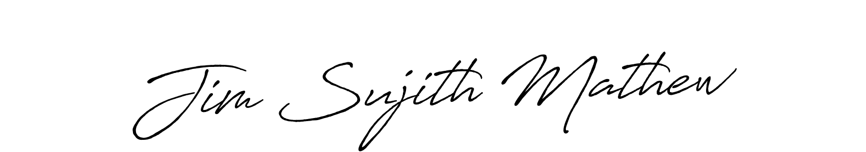 How to make Jim Sujith Mathew name signature. Use Antro_Vectra_Bolder style for creating short signs online. This is the latest handwritten sign. Jim Sujith Mathew signature style 7 images and pictures png