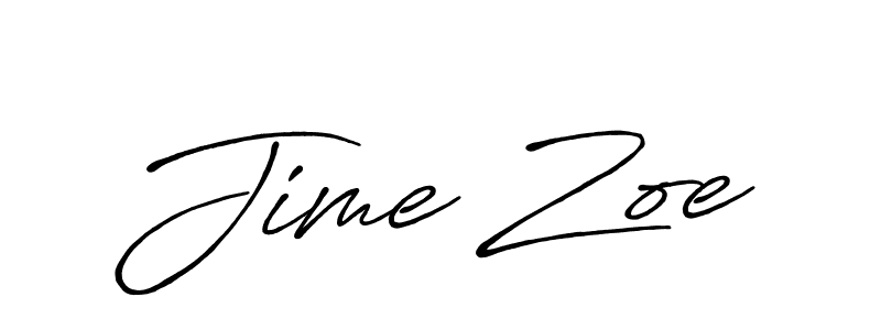 Similarly Antro_Vectra_Bolder is the best handwritten signature design. Signature creator online .You can use it as an online autograph creator for name Jime Zoe. Jime Zoe signature style 7 images and pictures png