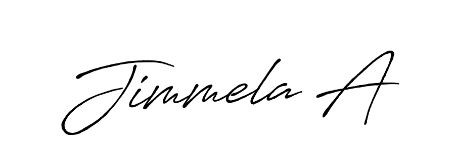 Also You can easily find your signature by using the search form. We will create Jimmela A name handwritten signature images for you free of cost using Antro_Vectra_Bolder sign style. Jimmela A signature style 7 images and pictures png