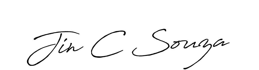 Create a beautiful signature design for name Jin C Souza. With this signature (Antro_Vectra_Bolder) fonts, you can make a handwritten signature for free. Jin C Souza signature style 7 images and pictures png