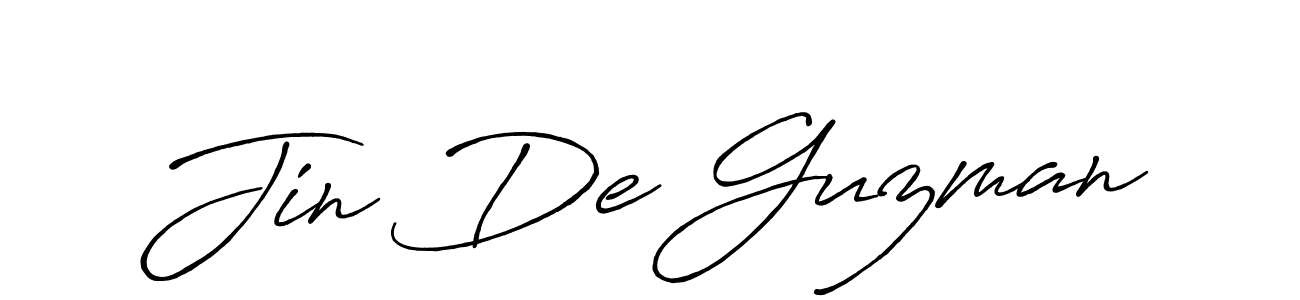 Jin De Guzman stylish signature style. Best Handwritten Sign (Antro_Vectra_Bolder) for my name. Handwritten Signature Collection Ideas for my name Jin De Guzman. Jin De Guzman signature style 7 images and pictures png