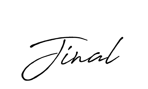 Make a beautiful signature design for name Jinal. With this signature (Antro_Vectra_Bolder) style, you can create a handwritten signature for free. Jinal signature style 7 images and pictures png