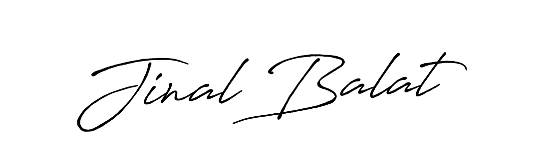 Make a beautiful signature design for name Jinal Balat. With this signature (Antro_Vectra_Bolder) style, you can create a handwritten signature for free. Jinal Balat signature style 7 images and pictures png