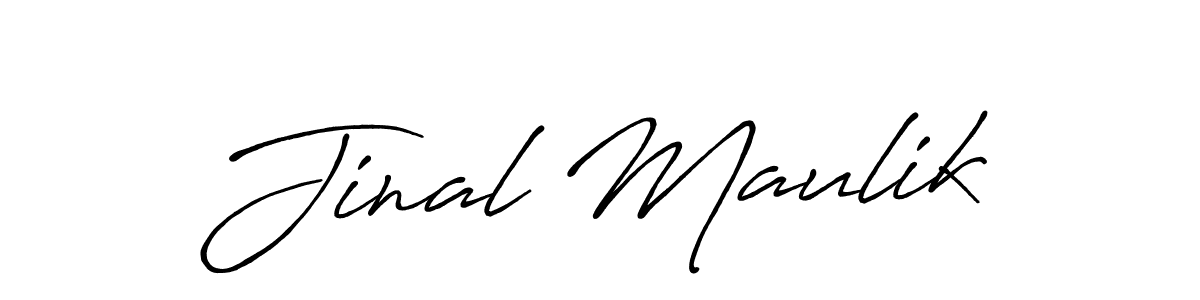 Make a beautiful signature design for name Jinal Maulik. With this signature (Antro_Vectra_Bolder) style, you can create a handwritten signature for free. Jinal Maulik signature style 7 images and pictures png