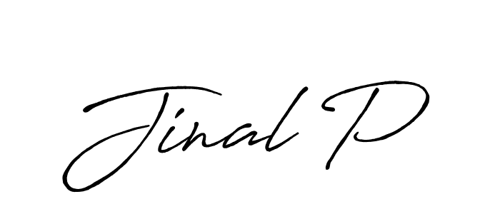 Also we have Jinal P name is the best signature style. Create professional handwritten signature collection using Antro_Vectra_Bolder autograph style. Jinal P signature style 7 images and pictures png