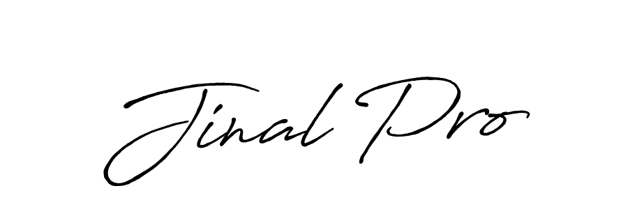 Make a beautiful signature design for name Jinal Pro. With this signature (Antro_Vectra_Bolder) style, you can create a handwritten signature for free. Jinal Pro signature style 7 images and pictures png
