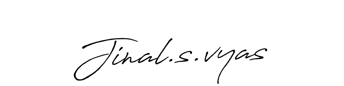 Jinal.s.vyas stylish signature style. Best Handwritten Sign (Antro_Vectra_Bolder) for my name. Handwritten Signature Collection Ideas for my name Jinal.s.vyas. Jinal.s.vyas signature style 7 images and pictures png