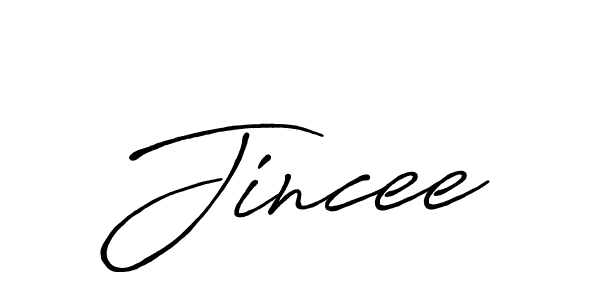 How to make Jincee name signature. Use Antro_Vectra_Bolder style for creating short signs online. This is the latest handwritten sign. Jincee signature style 7 images and pictures png