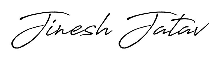The Antro_Vectra_Bolder font transforms the name Jinesh Jatav into an executive sign with sharp precision and distinguished character. Jinesh Jatav signature style 7 images and pictures png