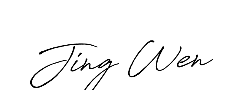 Also we have Jing Wen name is the best signature style. Create professional handwritten signature collection using Antro_Vectra_Bolder autograph style. Jing Wen signature style 7 images and pictures png
