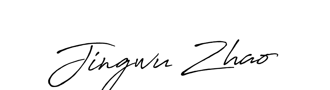 Jingwu Zhao stylish signature style. Best Handwritten Sign (Antro_Vectra_Bolder) for my name. Handwritten Signature Collection Ideas for my name Jingwu Zhao. Jingwu Zhao signature style 7 images and pictures png