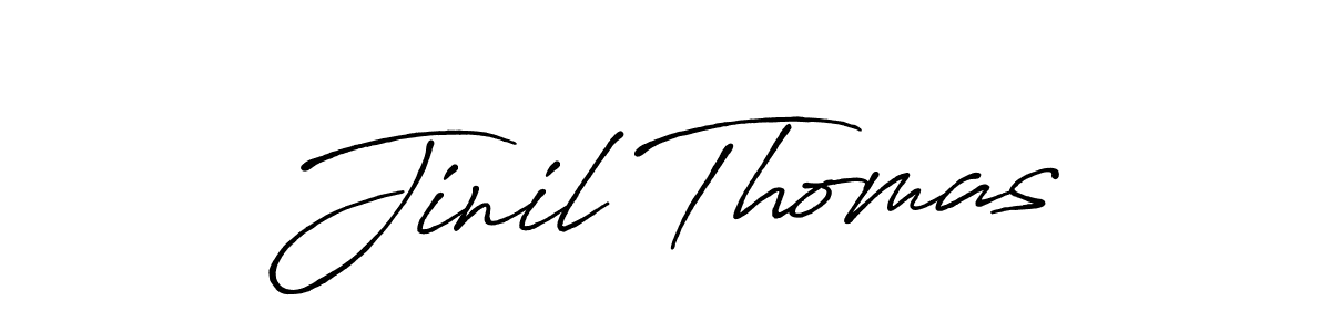 Use a signature maker to create a handwritten signature online. With this signature software, you can design (Antro_Vectra_Bolder) your own signature for name Jinil Thomas. Jinil Thomas signature style 7 images and pictures png