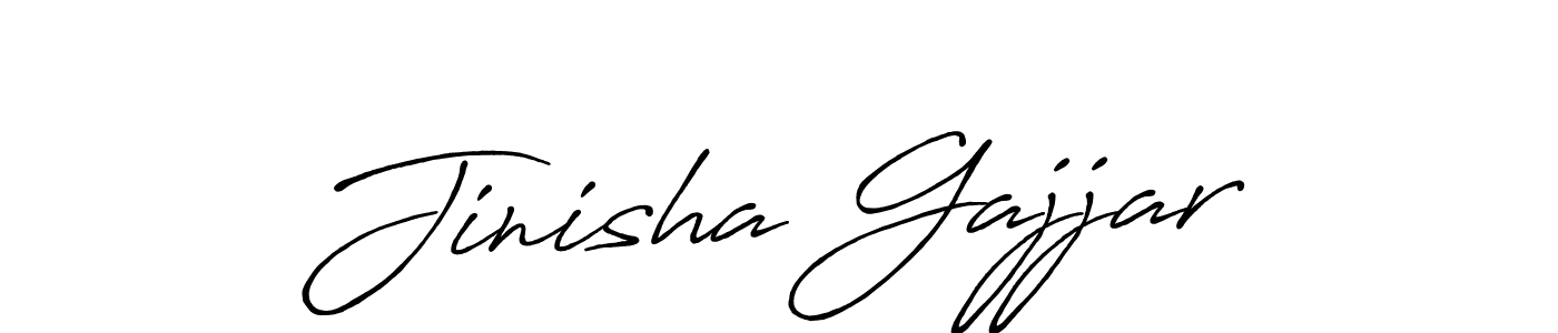 You should practise on your own different ways (Antro_Vectra_Bolder) to write your name (Jinisha Gajjar) in signature. don't let someone else do it for you. Jinisha Gajjar signature style 7 images and pictures png
